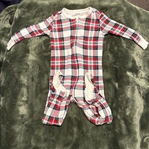 Old Navy Red and White Plaid Baby Onesie